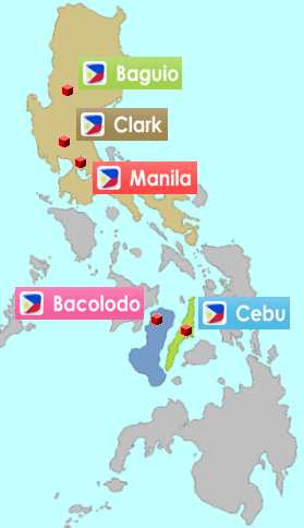フィリピンの留学都市の位置